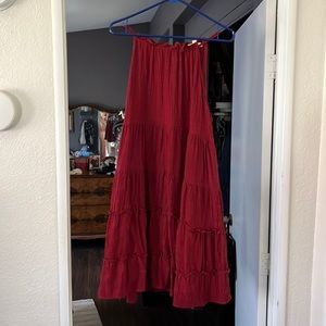 Beautiful wine, colored dress with ruffles open back down to the waist